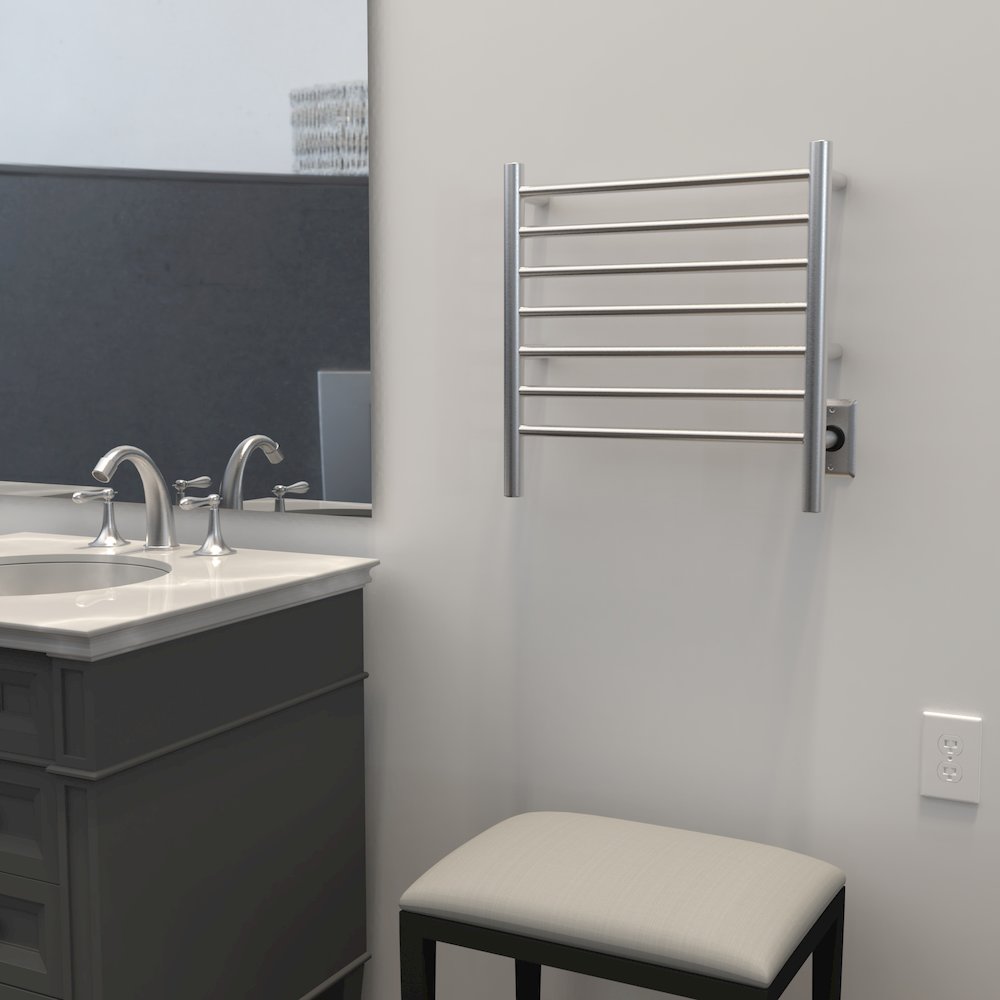 Radiant Small Hardwired + Plug-in Combo 7 Bar Towel Warmer in Brushed. Picture 15