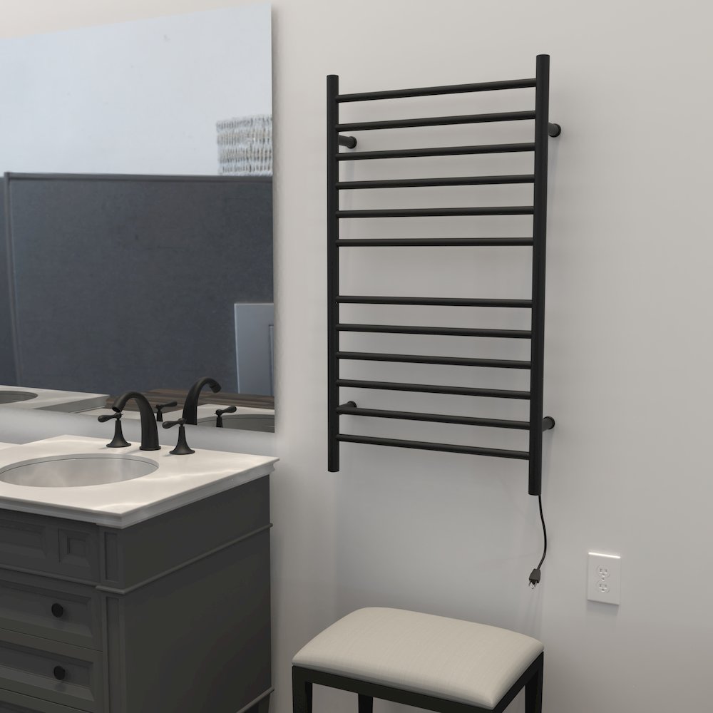 Radiant Large Hardwired + Plug-in Combo Straight 12 Bar Towel Warmer. Picture 12
