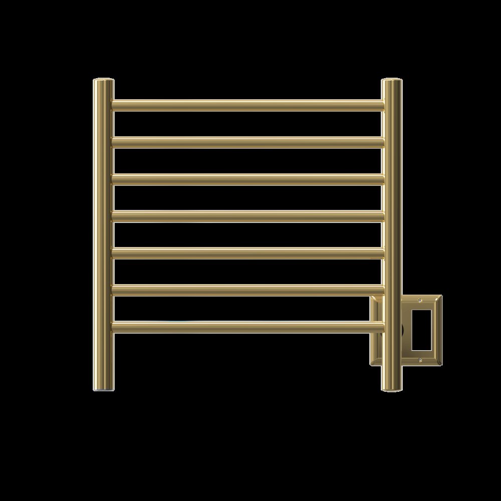 Radiant Small Hardwired + Plug-in Combo 7 Bar Towel Warmer in Polished Gold. Picture 9