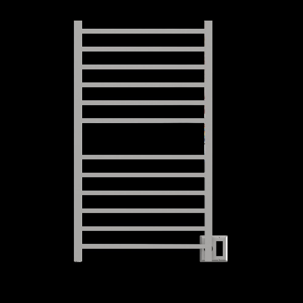 Radiant Large Square Hardwired + Plug-in Combo 12 Bar Towel Warmer in Brushed. Picture 15