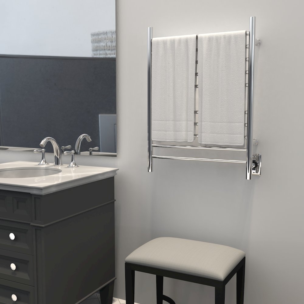 Radiant Hardwired + Plug-in Combo Straight 10 Bar Towel Warmer in Polished. Picture 15