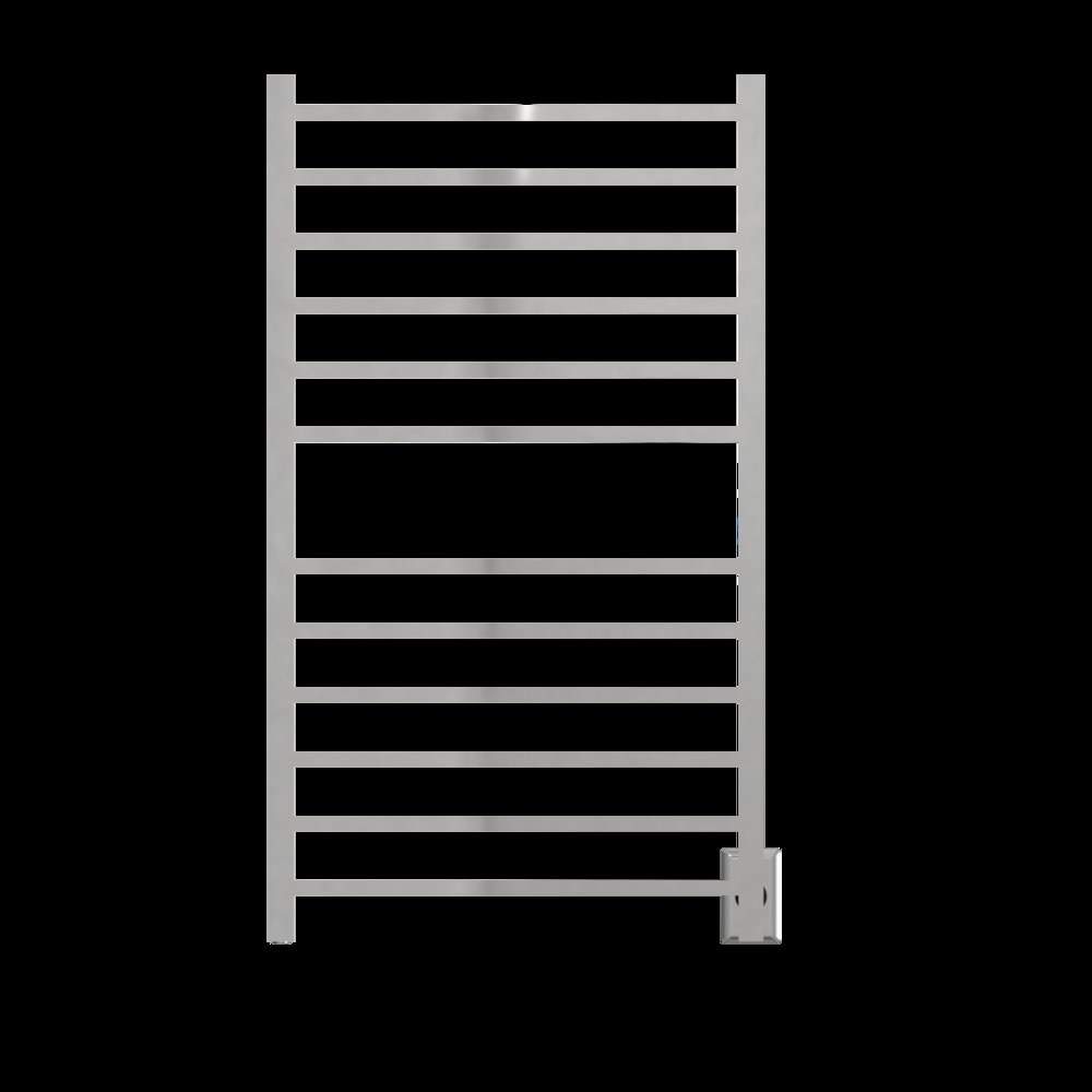 Radiant Large Square Hardwired + Plug-in Combo 12 Bar Towel Warmer in Polished. Picture 11