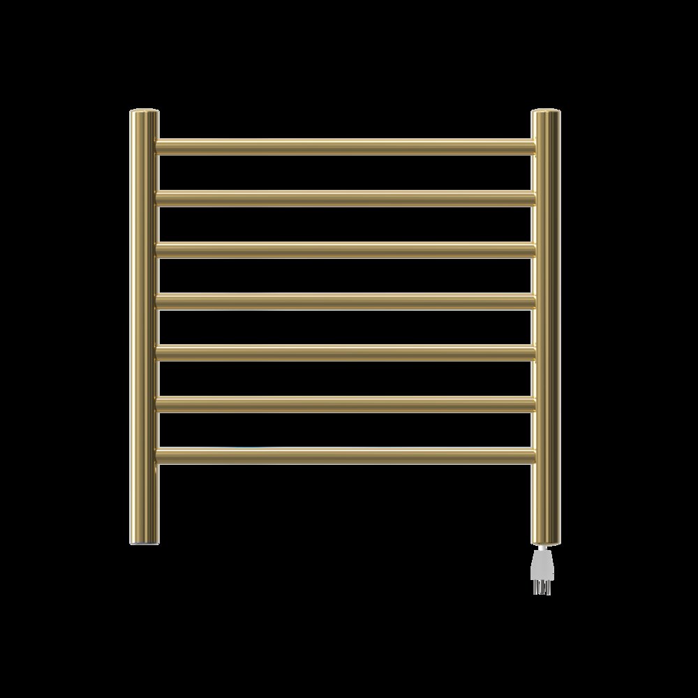 Radiant Small Hardwired + Plug-in Combo 7 Bar Towel Warmer in Polished Gold. Picture 5