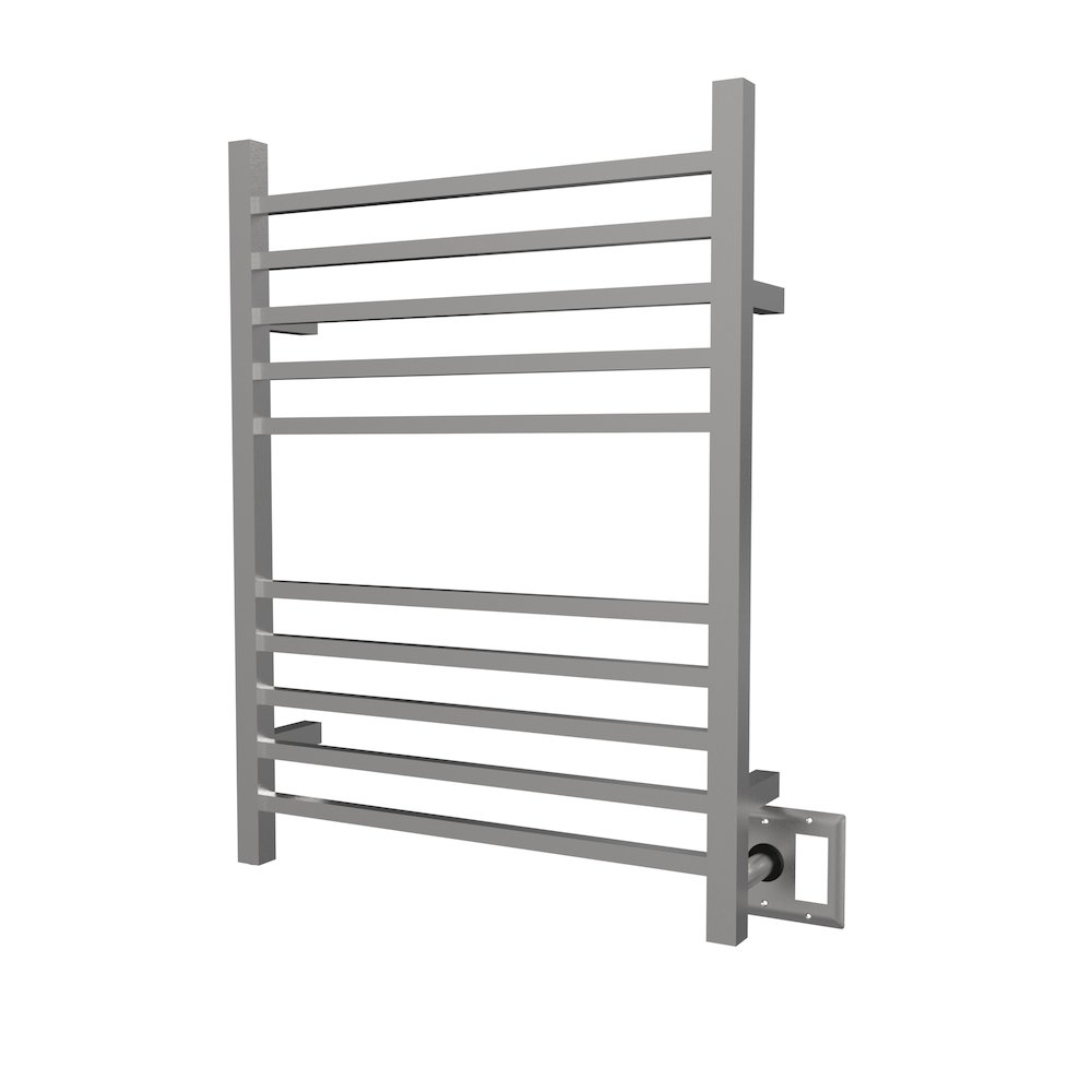 Radiant Square Hardwired + Plug-in Combo 10 Bar Towel Warmer in Brushed. Picture 13