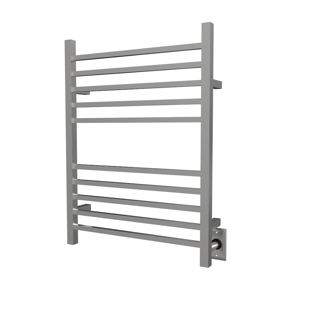 Radiant Square Hardwired + Plug-in Combo 10 Bar Towel Warmer in Brushed. Picture 3