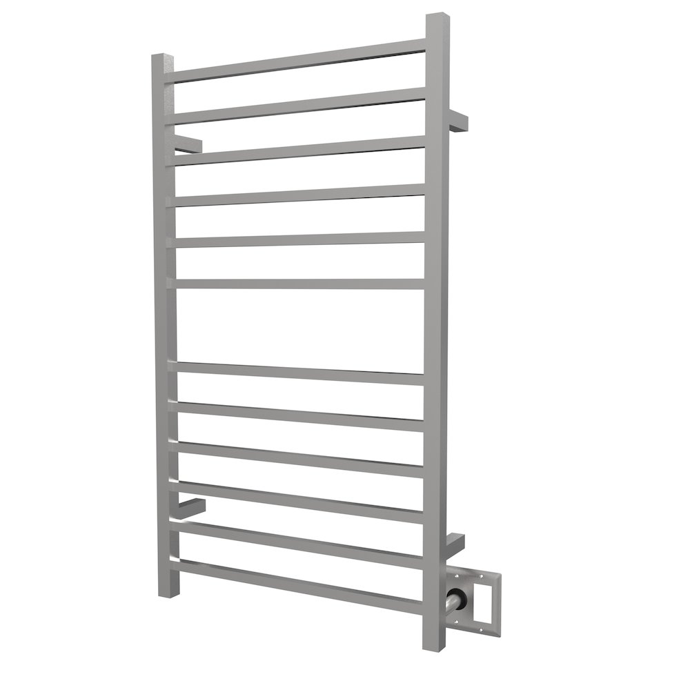 Radiant Large Square Hardwired + Plug-in Combo 12 Bar Towel Warmer in Brushed. Picture 17
