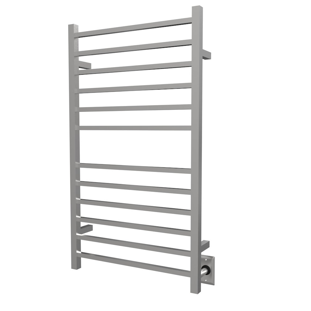 Radiant Large Square Hardwired + Plug-in Combo 12 Bar Towel Warmer in Brushed. Picture 3