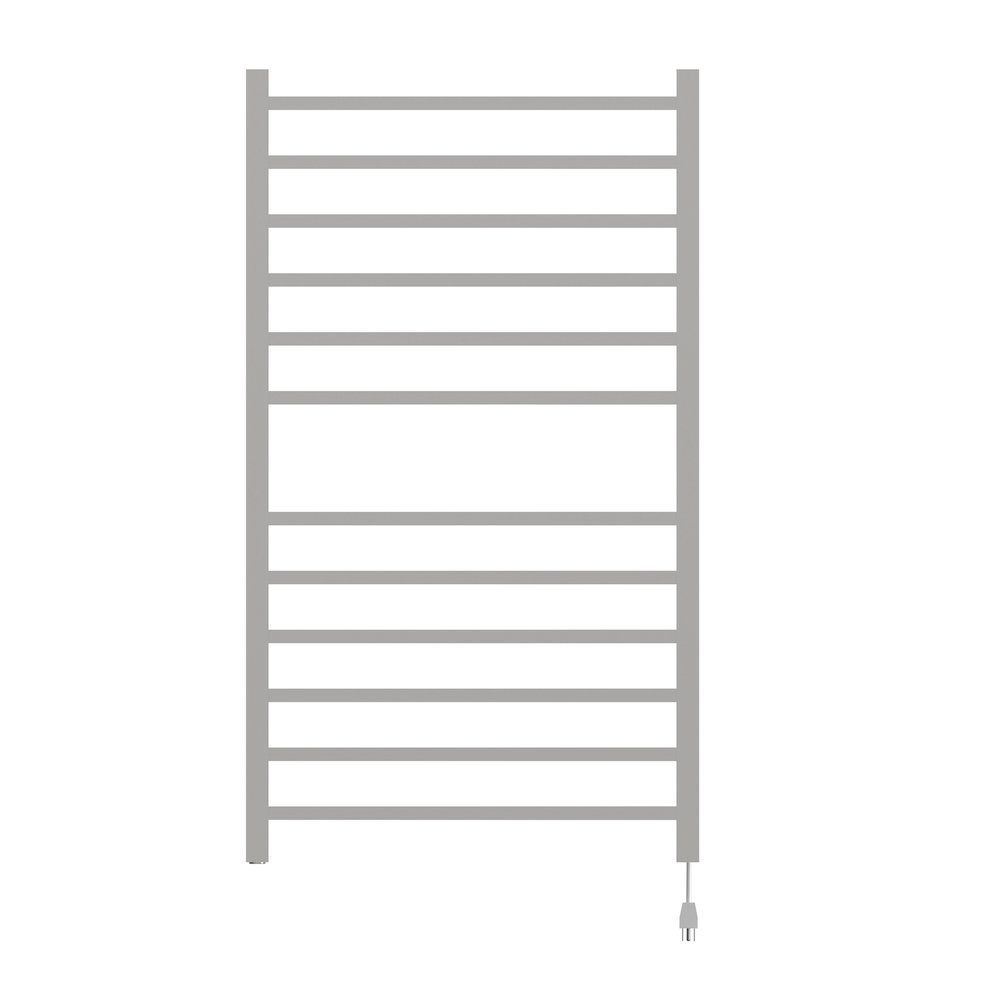 Radiant Large Square Hardwired + Plug-in Combo 12 Bar Towel Warmer in Brushed. Picture 1