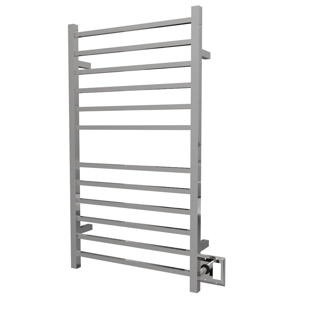 Radiant Large Square Hardwired + Plug-in Combo 12 Bar Towel Warmer in Polished. Picture 17