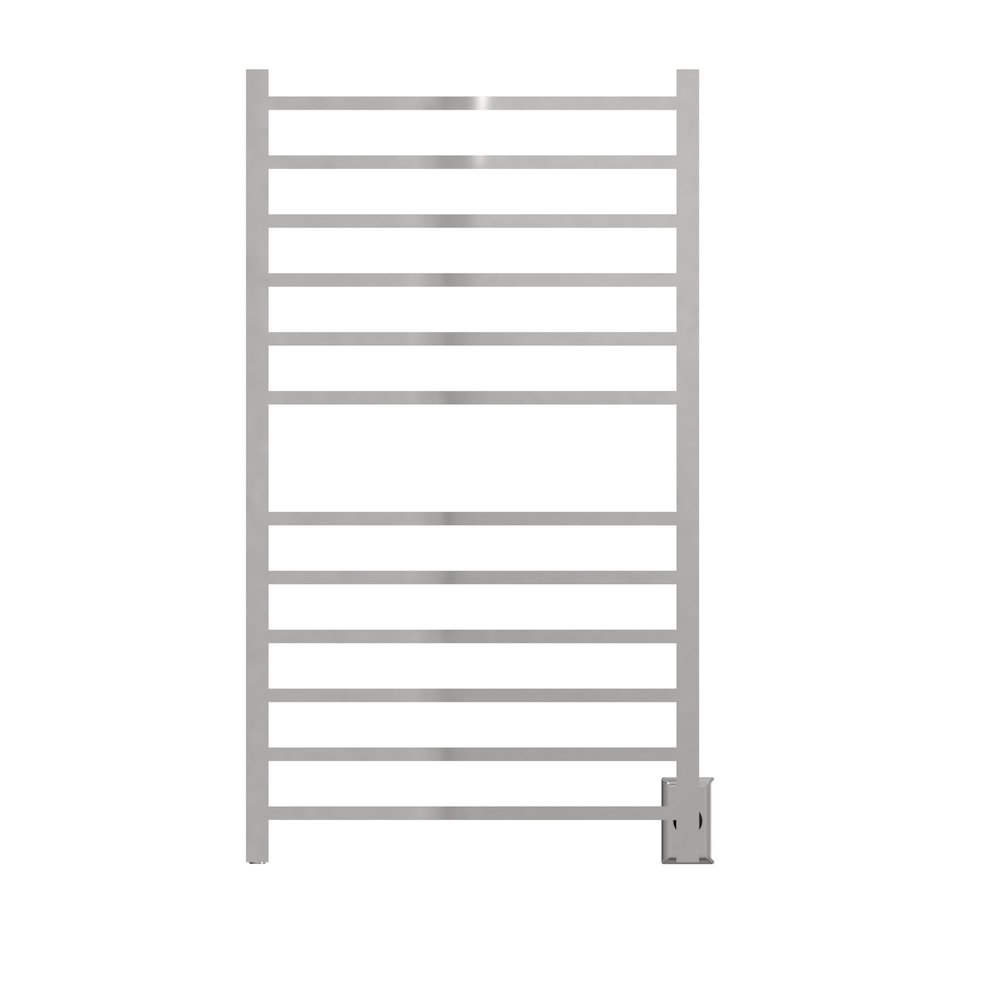 Radiant Large Square Hardwired + Plug-in Combo 12 Bar Towel Warmer in Polished. Picture 16