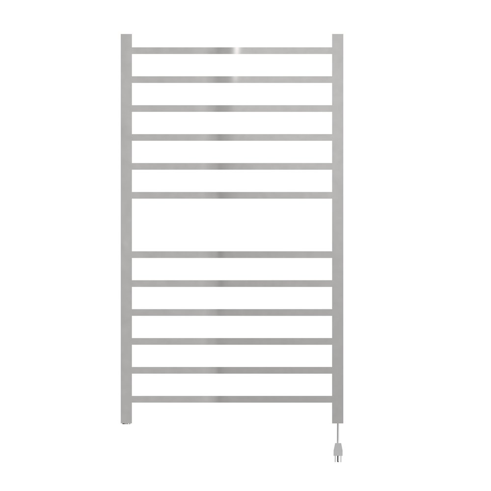 Radiant Large Square Hardwired + Plug-in Combo 12 Bar Towel Warmer in Polished. Picture 3