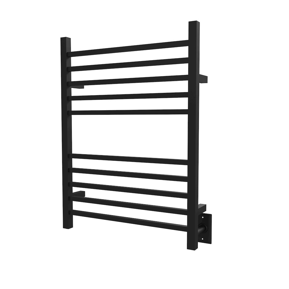 Radiant Square Hardwired + Plug-in Combo 10 Bar Towel Warmer in Matte Black. Picture 14