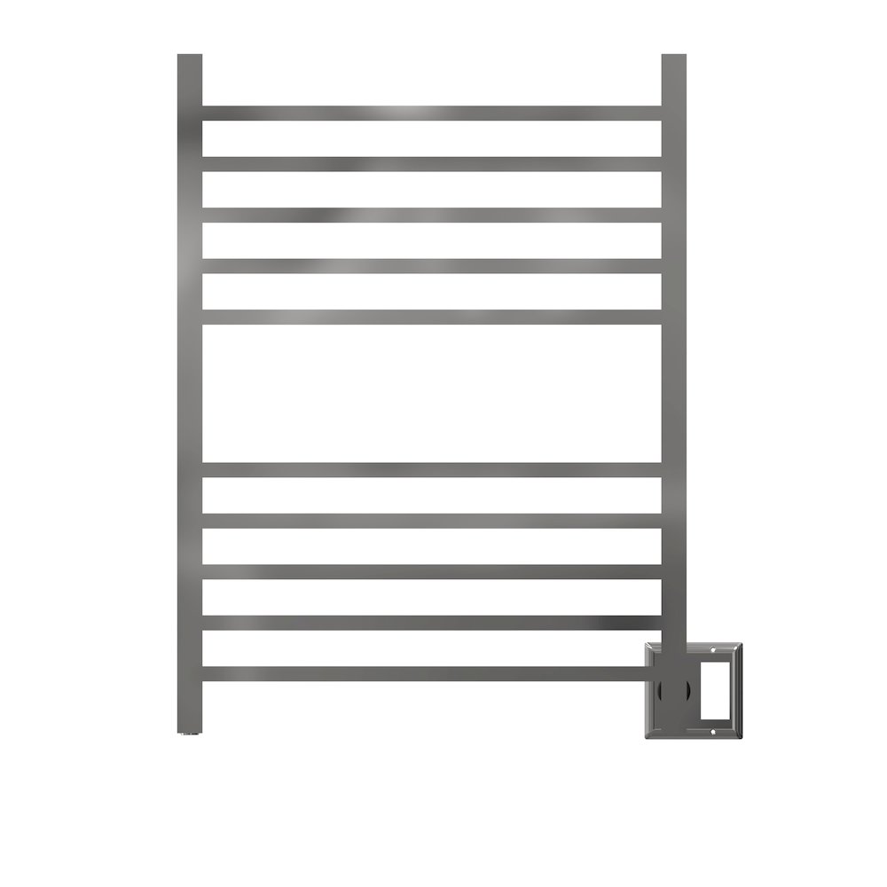 Radiant Square Hardwired + Plug-in Combo 10 Bar Towel Warmer in Polished. Picture 16