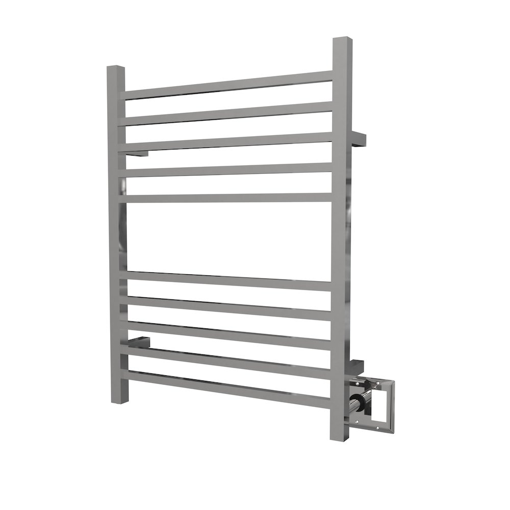 Radiant Square Hardwired + Plug-in Combo 10 Bar Towel Warmer in Polished. Picture 15