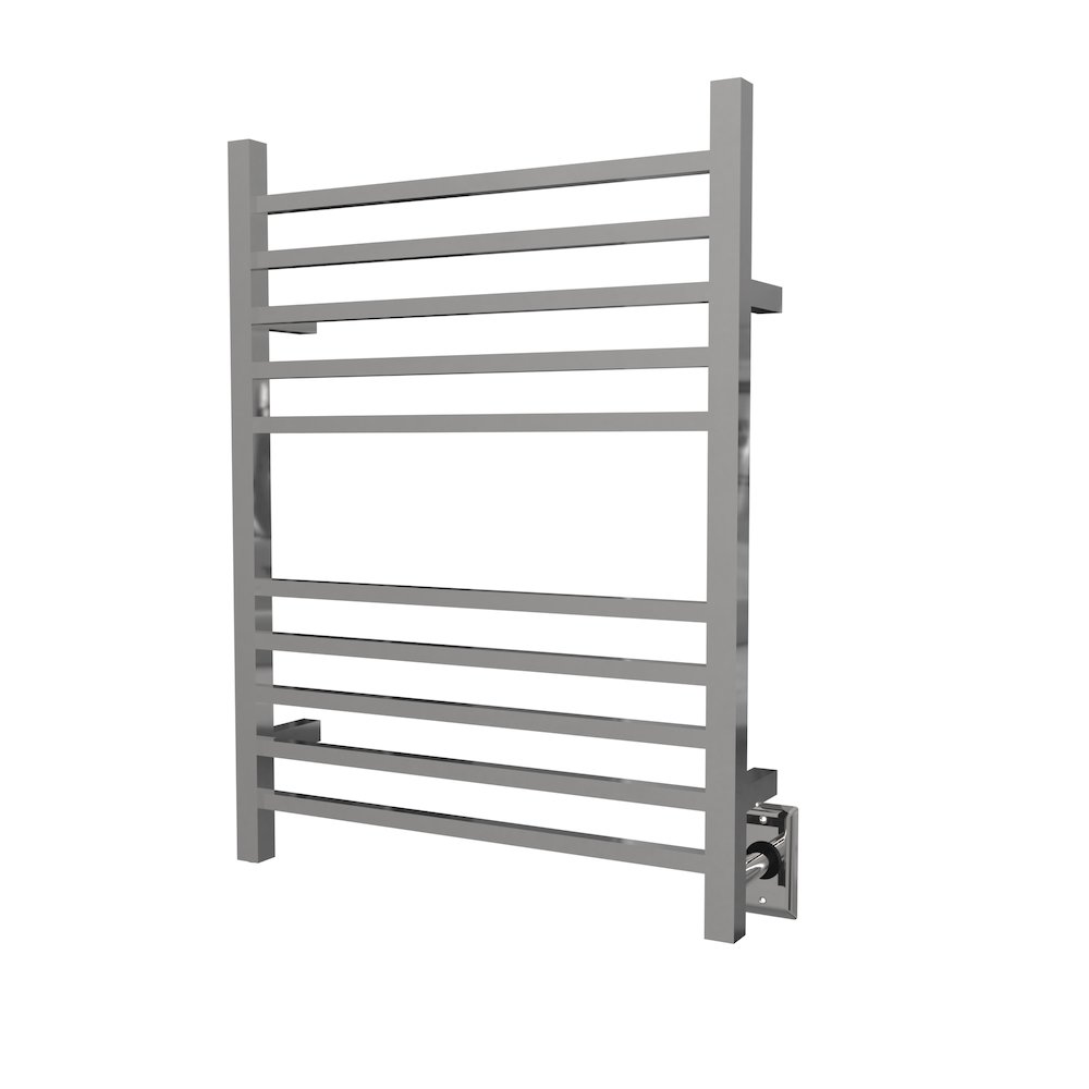 Radiant Square Hardwired + Plug-in Combo 10 Bar Towel Warmer in Polished. Picture 14
