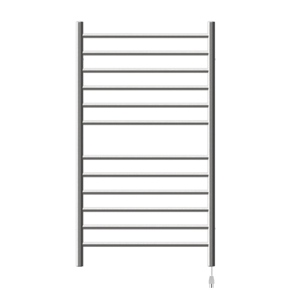 Radiant Large Hardwired + Plug-in Combo Straight 12 Bar Towel Warmer in Brushed. Picture 2