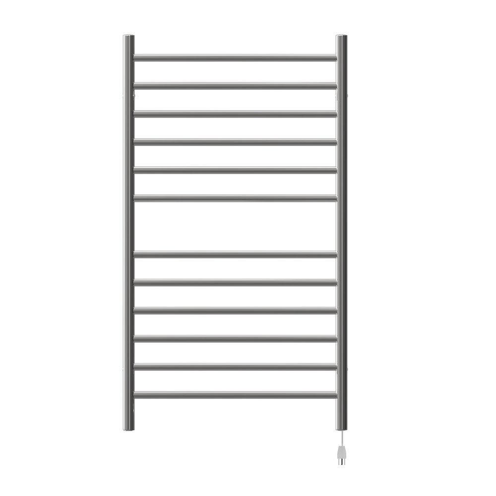 Radiant Large Hardwired + Plug-in Combo Straight 12 Bar Towel Warmer in Polished. Picture 1
