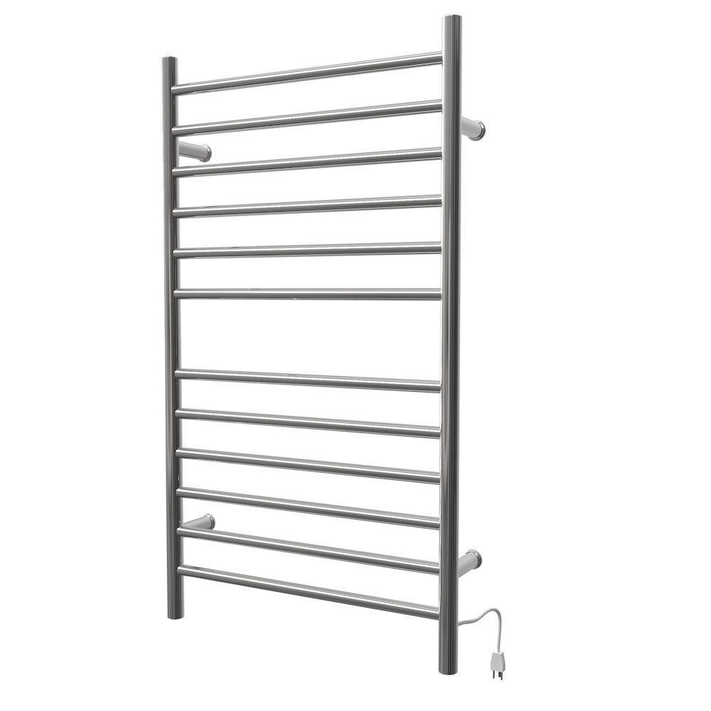 Radiant Large Hardwired + Plug-in Combo Straight 12 Bar Towel Warmer in Polished. Picture 2