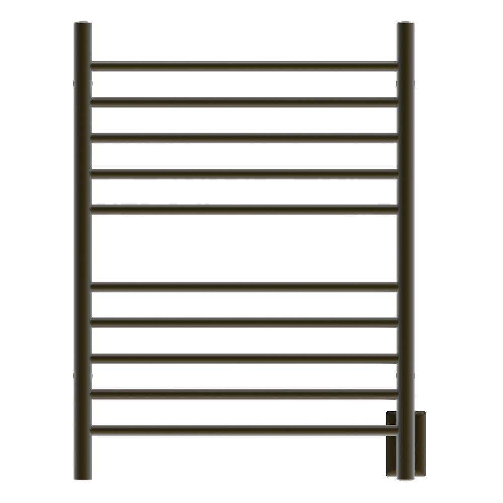 Radiant Hardwired + Plug-in Combo Straight 10 Bar Towel Warmer in Brushed Bronze. Picture 1