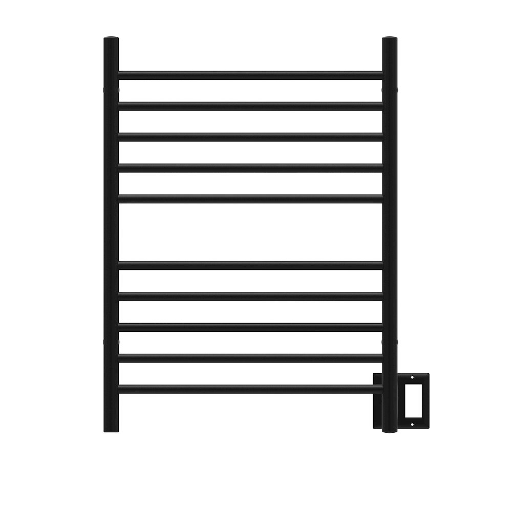 Radiant Hardwired + Plug-in Combo Straight 10 Bar Towel Warmer in Matte Black. Picture 12