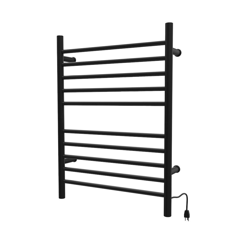 Radiant Hardwired + Plug-in Combo Straight 10 Bar Towel Warmer in Matte Black. Picture 8