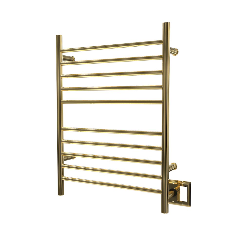 Radiant Hardwired + Plug-in Combo Straight 10 Bar Towel Warmer in Polished Gold. Picture 11