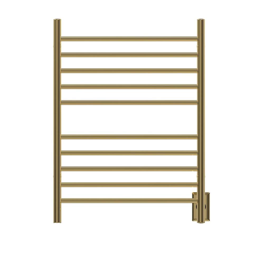 Radiant Hardwired + Plug-in Combo Straight 10 Bar Towel Warmer in Polished Gold. Picture 3