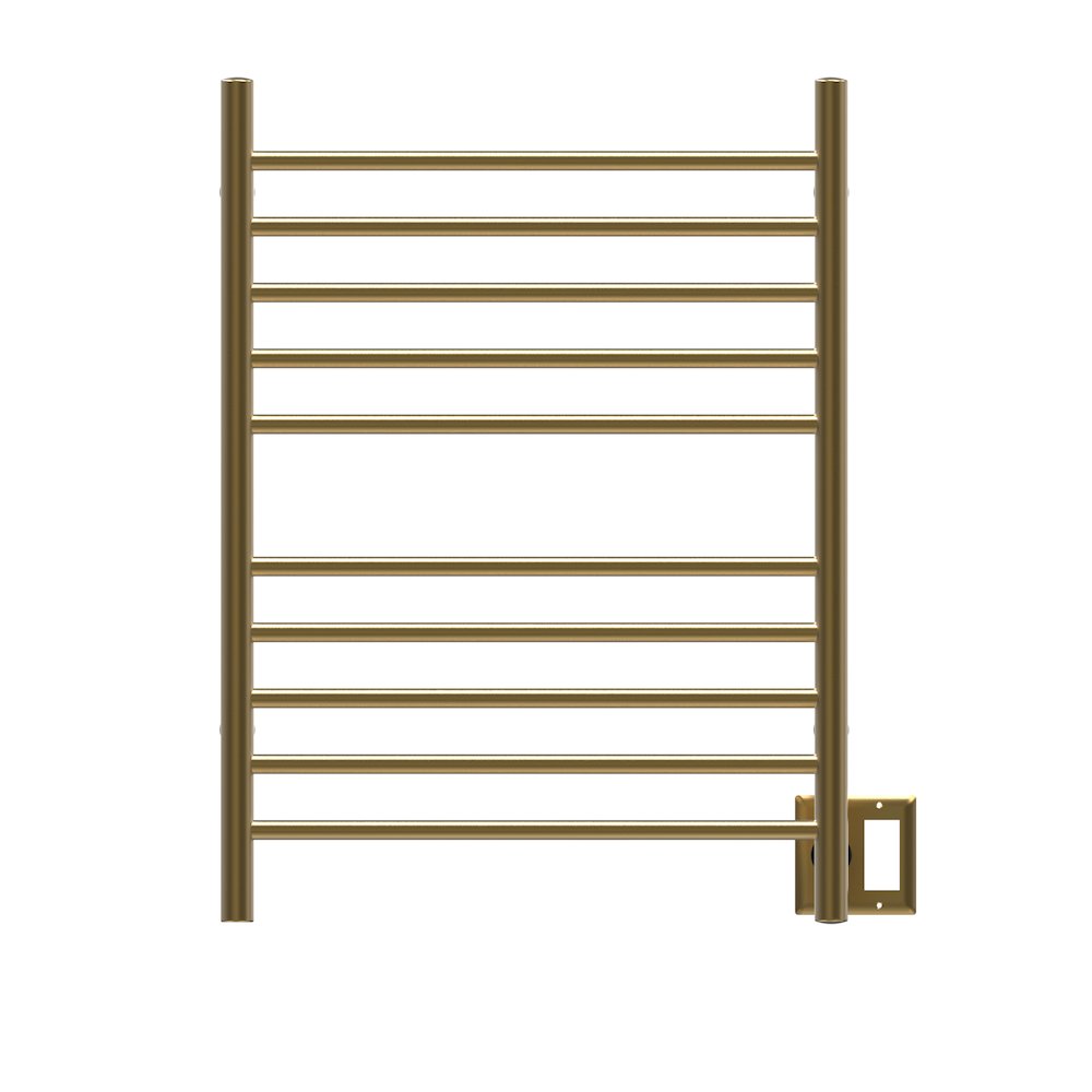 Radiant Hardwired + Plug-in Combo Straight 10 Bar Towel Warmer in Satin Brass. Picture 10