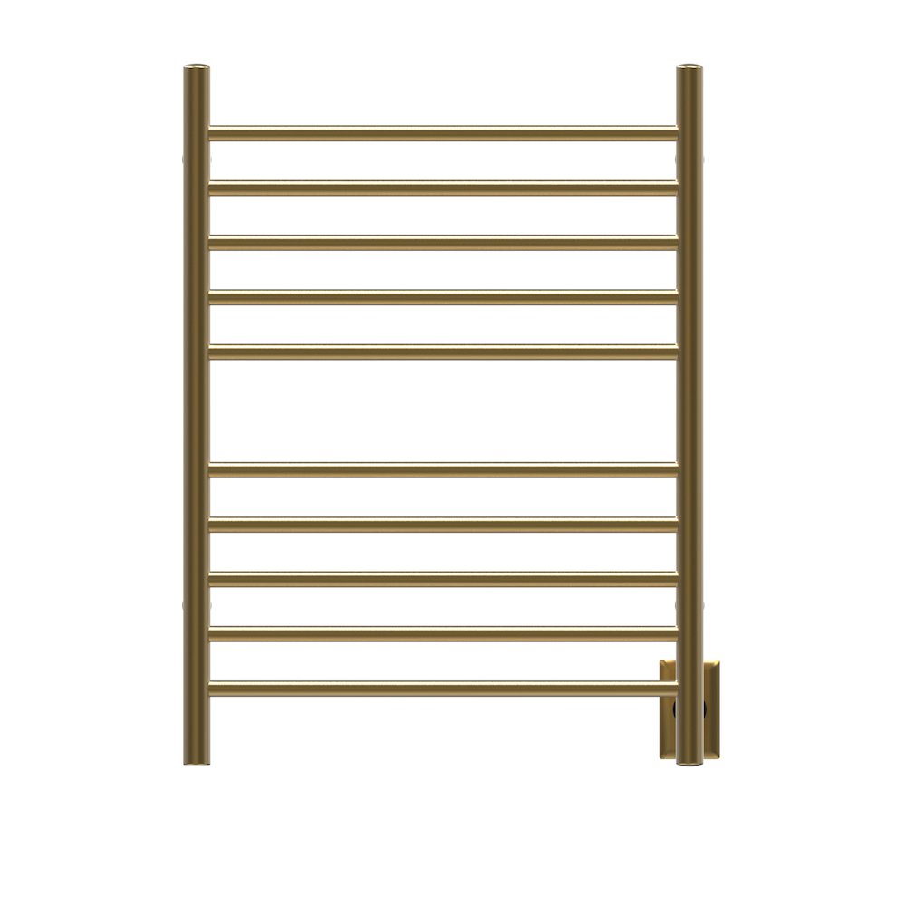 Radiant Hardwired + Plug-in Combo Straight 10 Bar Towel Warmer in Satin Brass. Picture 8