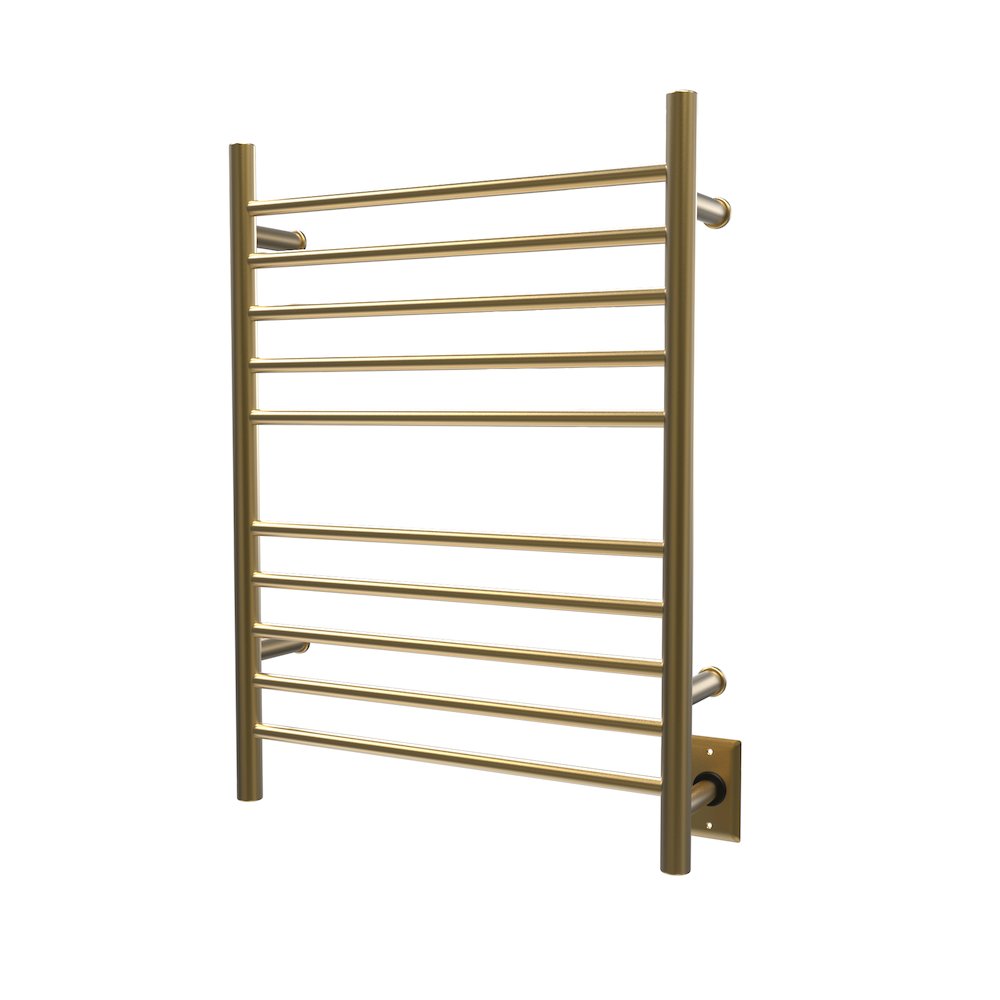 Radiant Hardwired + Plug-in Combo Straight 10 Bar Towel Warmer in Satin Brass. Picture 3