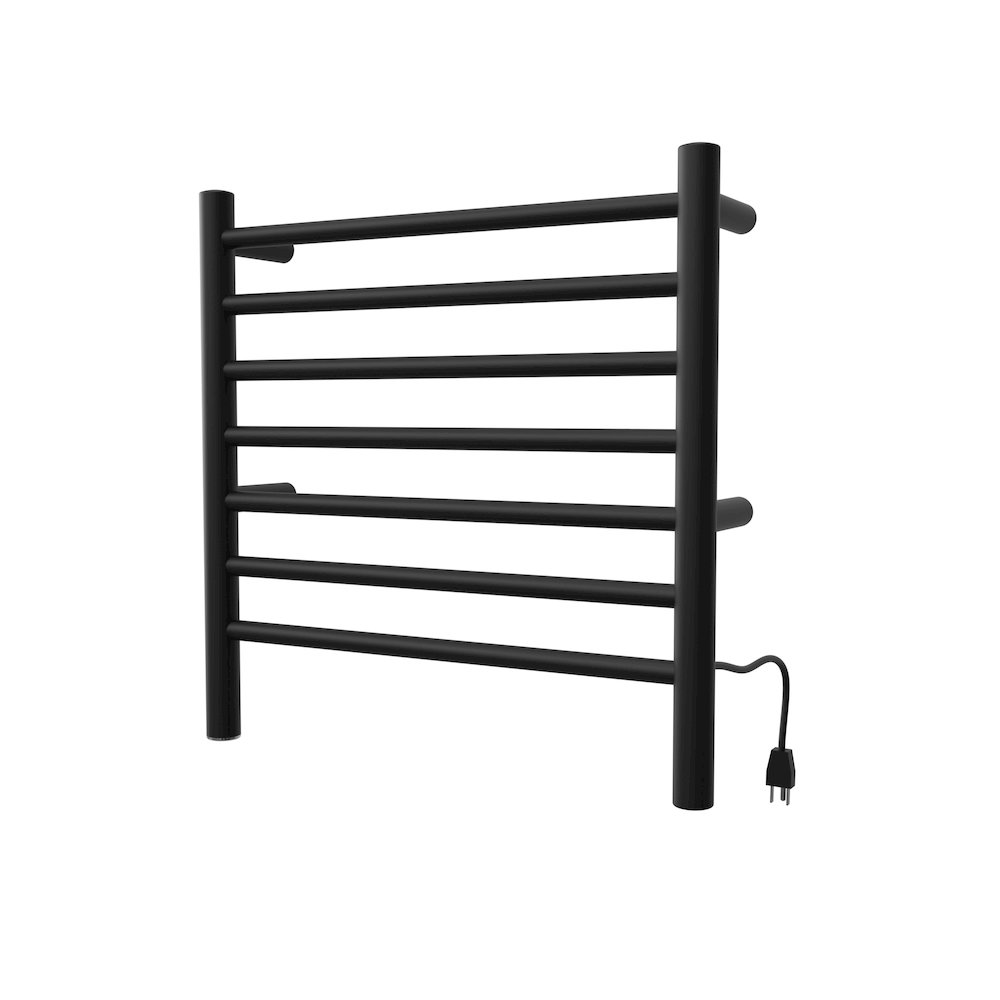 Radiant Small Hardwired + Plug-in Combo 7 Bar Towel Warmer in Matte Black. Picture 2