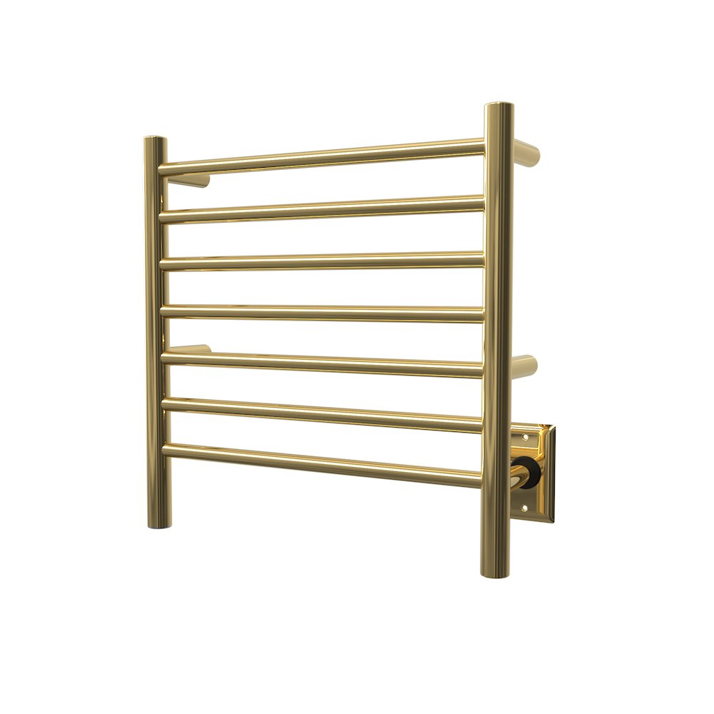 Radiant Small Hardwired + Plug-in Combo 7 Bar Towel Warmer in Polished Gold. Picture 3