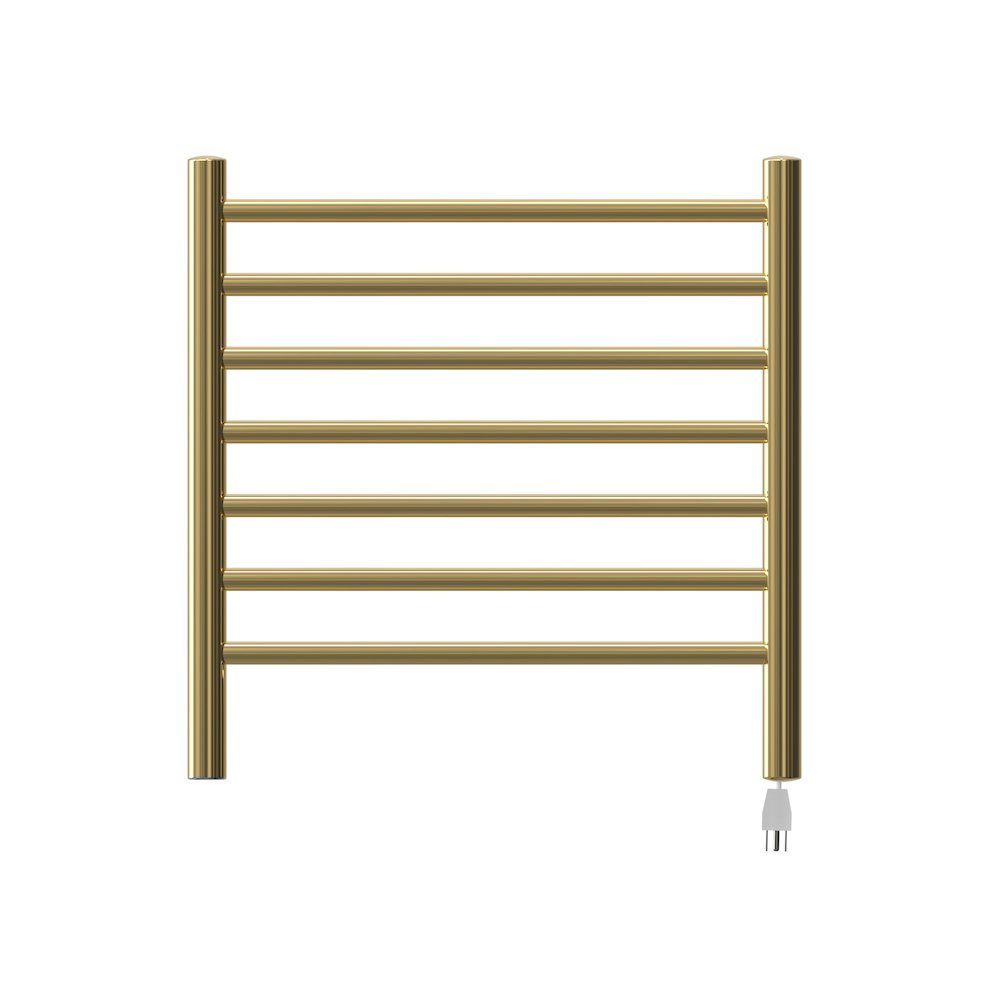 Radiant Small Hardwired + Plug-in Combo 7 Bar Towel Warmer in Polished Gold. Picture 2