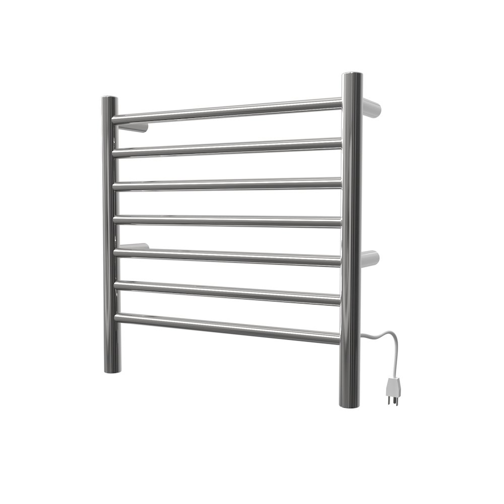 Radiant Small Hardwired + Plug-in Combo 7 Bar Towel Warmer in Matte Black. Picture 1