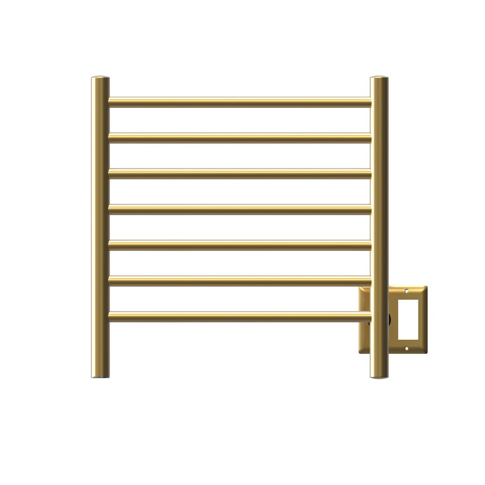 Radiant Small Hardwired + Plug-in Combo 7 Bar Towel Warmer in Satin Brass. Picture 17