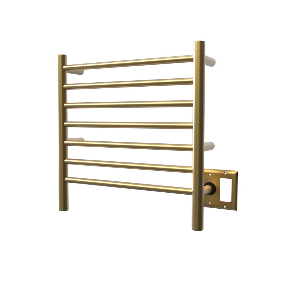 Radiant Small Hardwired + Plug-in Combo 7 Bar Towel Warmer in Satin Brass. Picture 15
