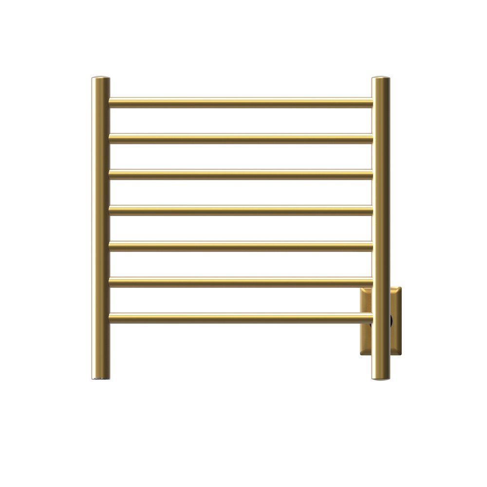 Radiant Small Hardwired + Plug-in Combo 7 Bar Towel Warmer in Satin Brass. Picture 14
