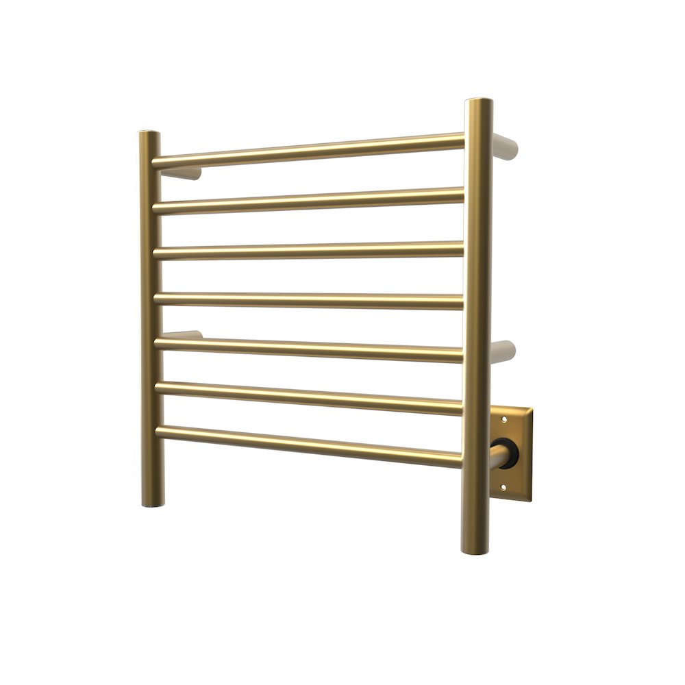Radiant Small Hardwired + Plug-in Combo 7 Bar Towel Warmer in Satin Brass. Picture 3