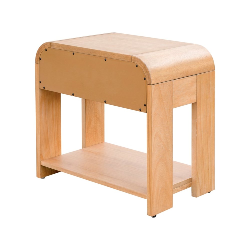 Modern One Drawer Waterfall Nightstand. Picture 4