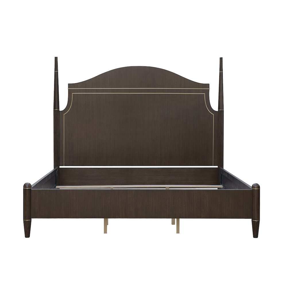 Asher Park King Poster Bed, Piano Brown Finish. Picture 5