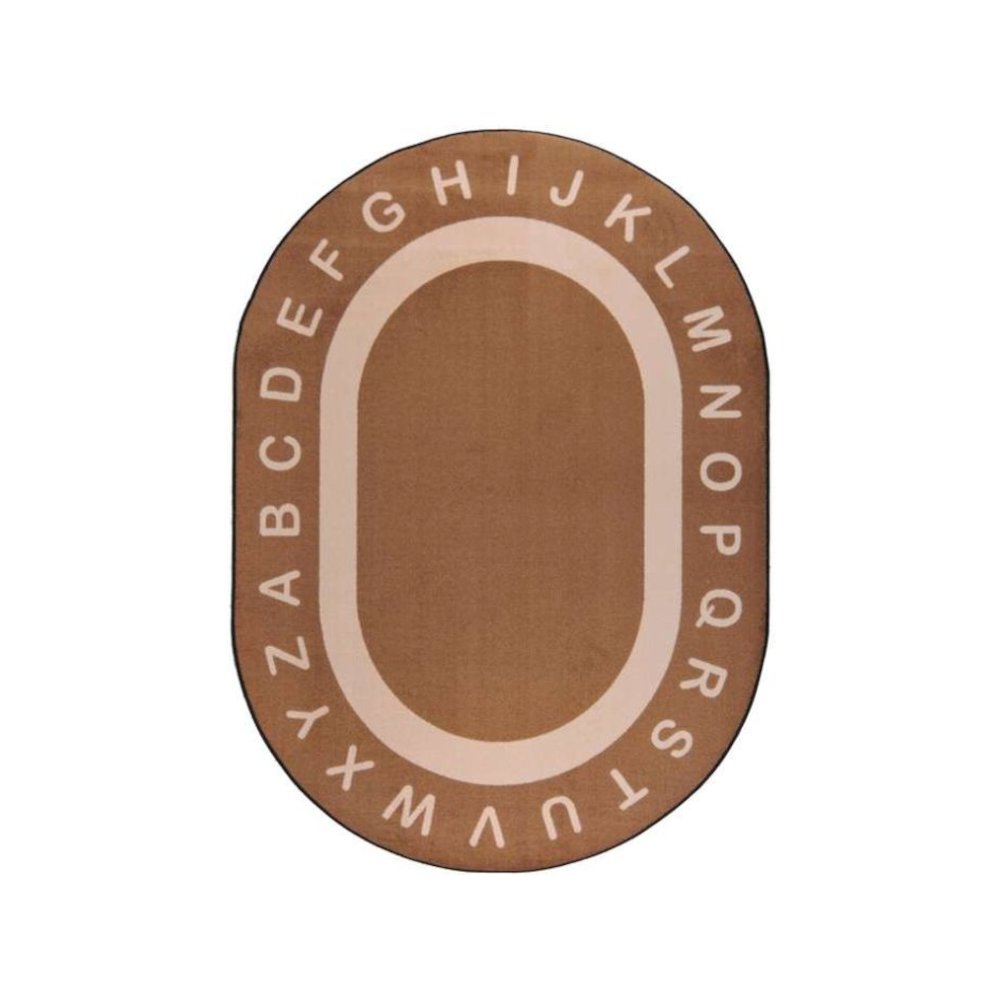Kid Essentials Endless Alphabet 7'8" x 10'9" Area Rug in Color Mocha. Picture 1