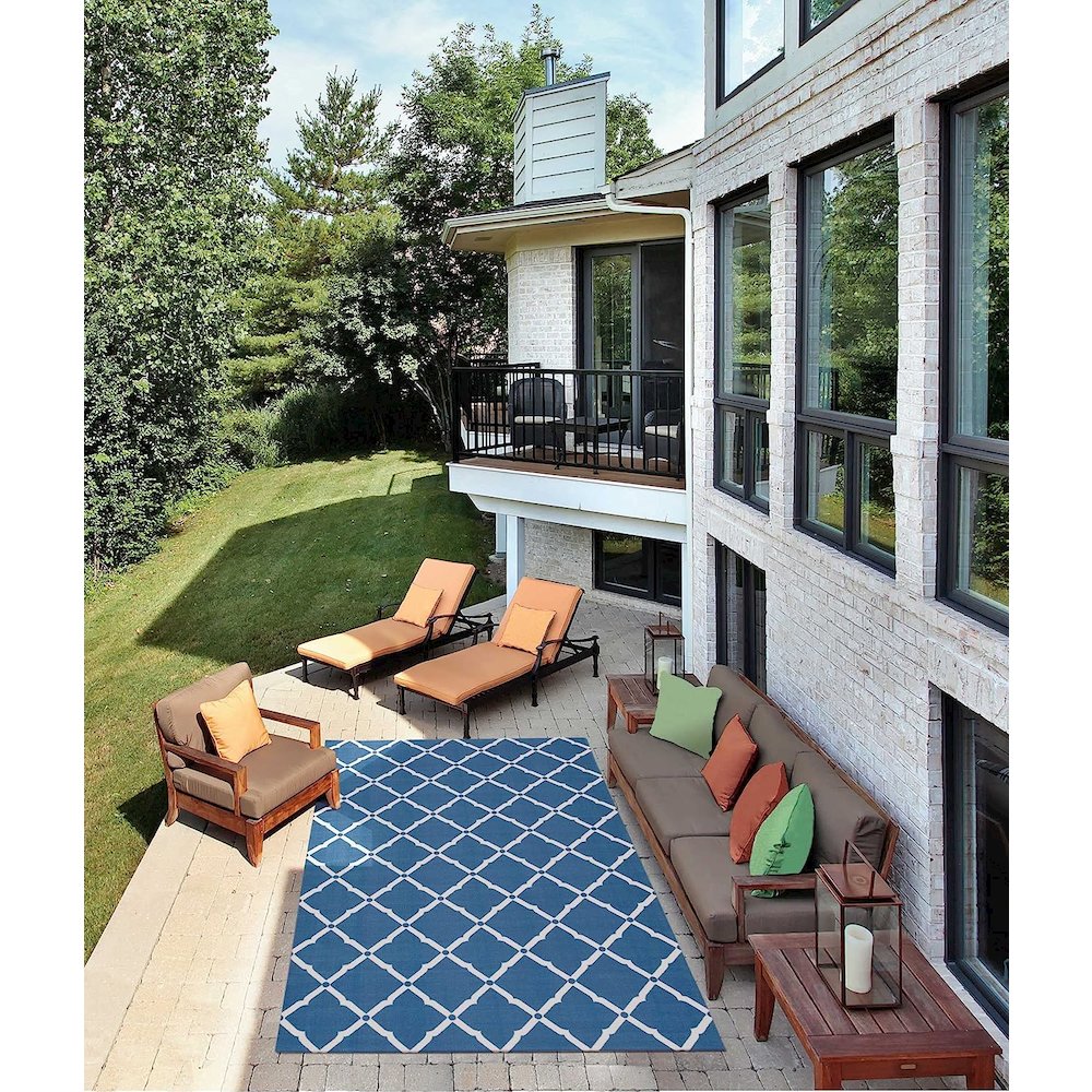 Home & Garden Area Rug, Navy, 4'4" x 6'3". Picture 2