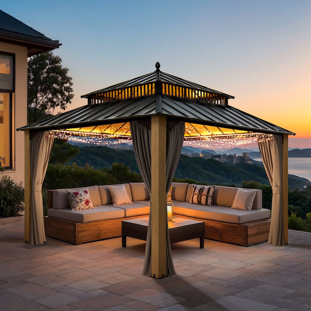 12 ft. x 12 ft. Kingston Extra-Tall, Wide Hardtop Wood Gazebo. Picture 2