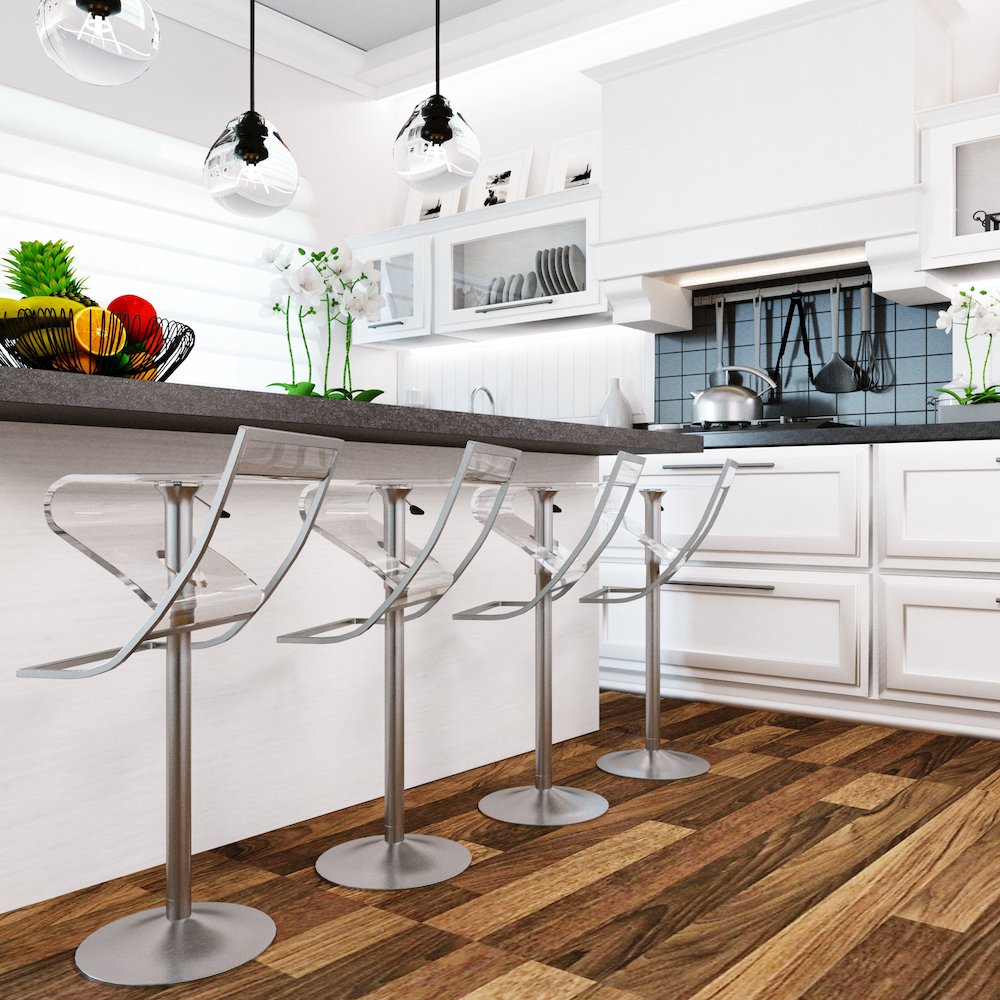 Napoli Transparent Acrylic Bar/Counter Stool, Set of 2. Picture 6