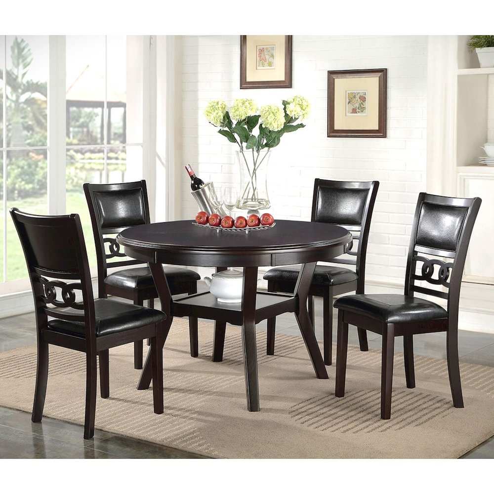 Gia Ebony Wood Counter Chair with PU Seat (Set of 4). Picture 2