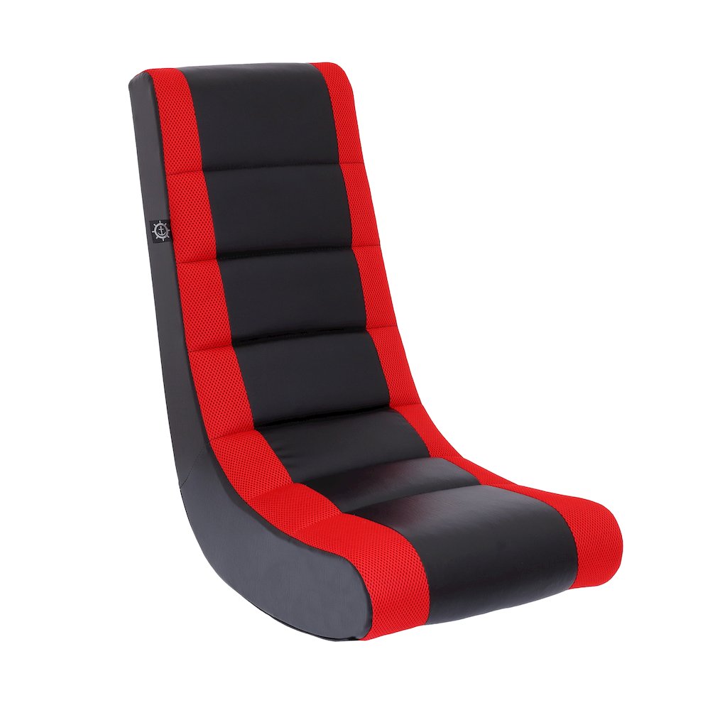 Classic Video Rocker Floor Gaming Chair, for Kids and Teens, Black/Red. Picture 1