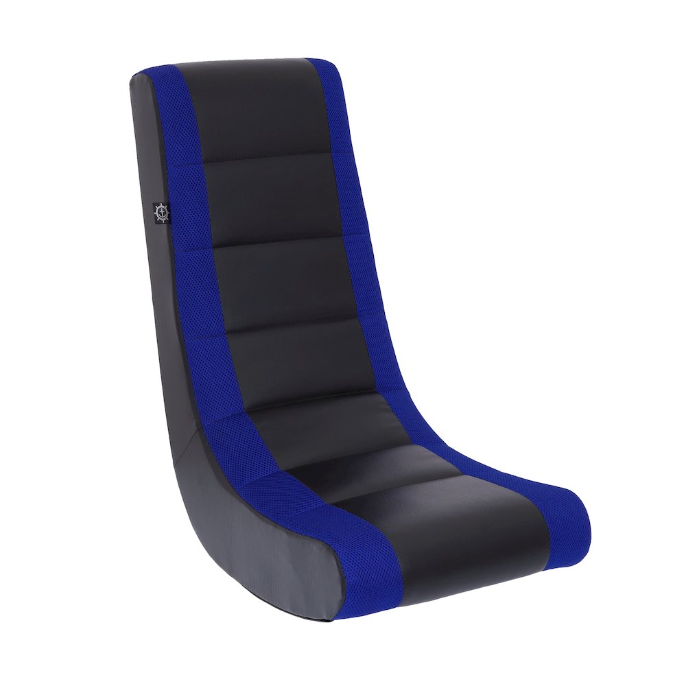 Classic Video Rocker Floor Gaming Chair, for Kids and Teens, Black/Blue. Picture 1