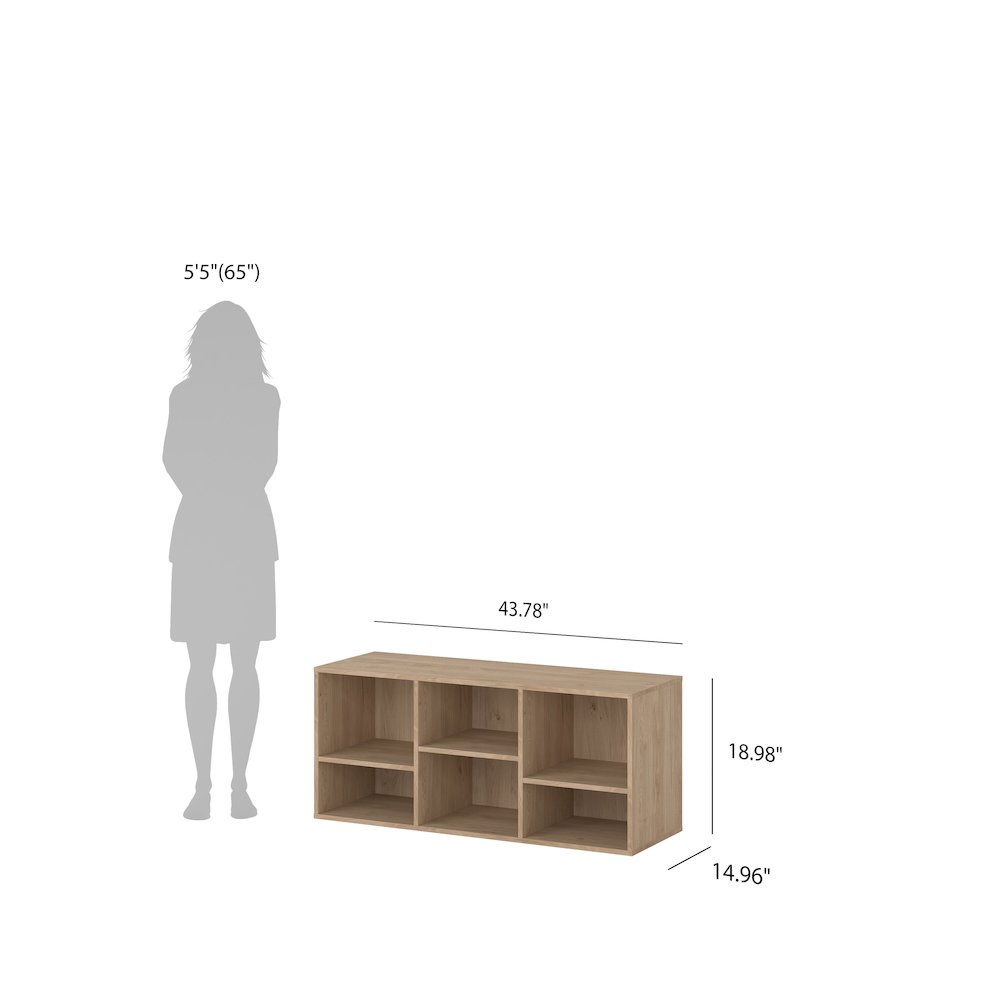 Hyper 6 Cubby Bench, Jackson Hickory. Picture 10