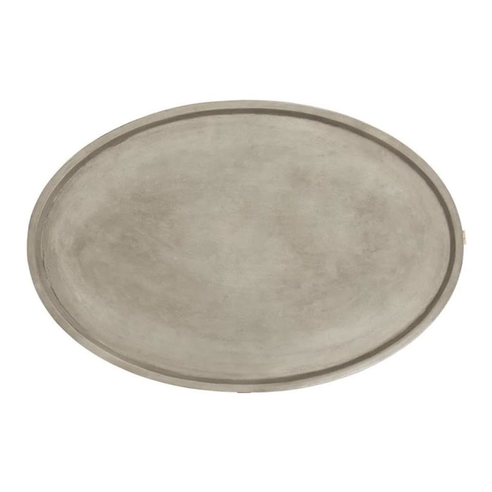 Hadwin Indoor/Outdoor Modern Concrete Oval 31.5-Inch Dia Coffee Table. Picture 6