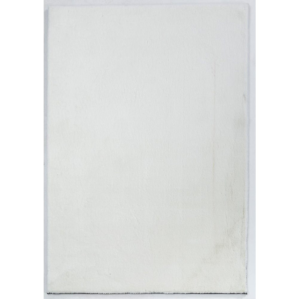 FAUX RABBIT FUR WHITE RB01 2'4" X 7'6". Picture 1